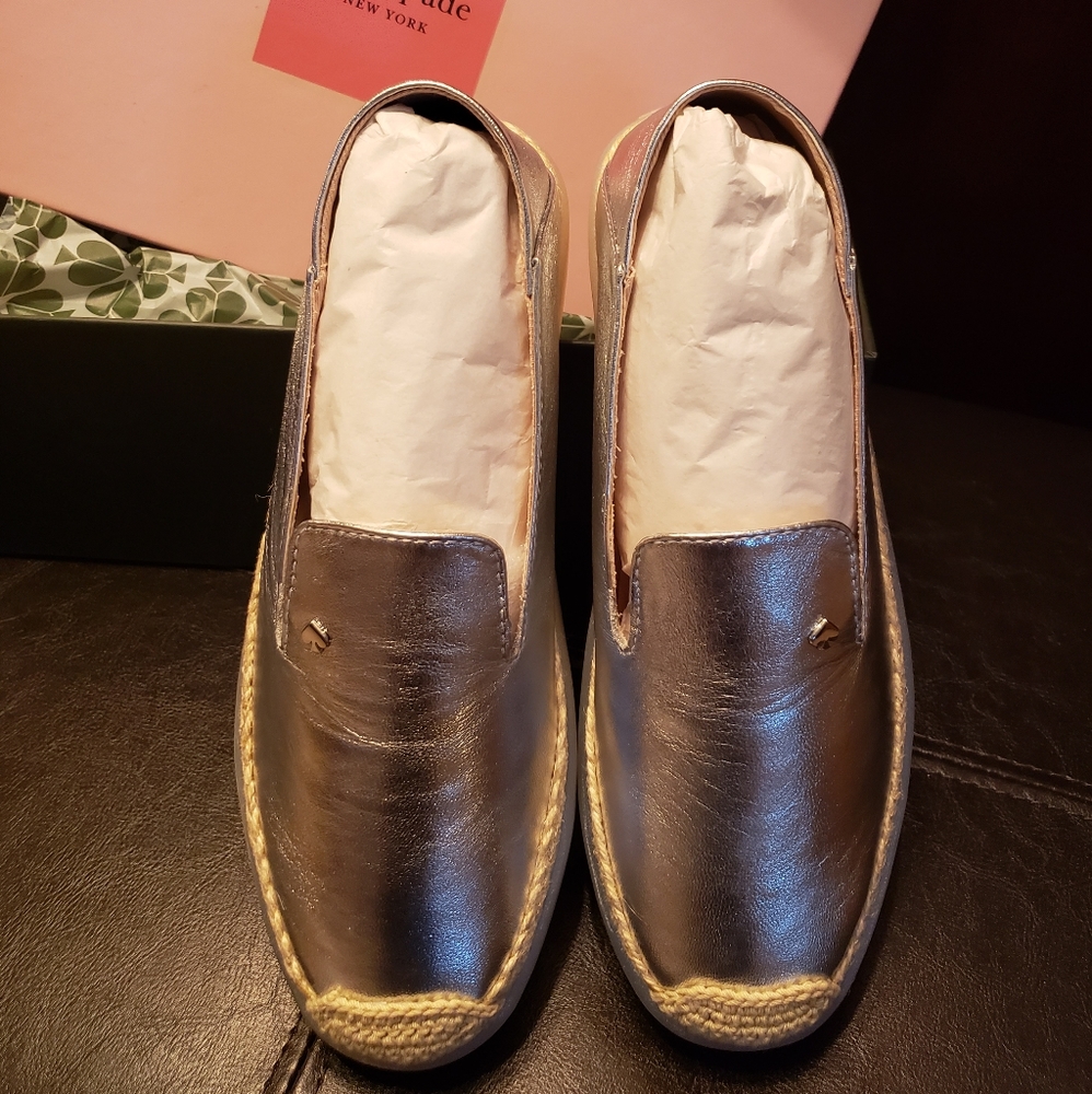 ♠️kate spade new york♠️      lisa silver metallic sneaker-stlye espadrilles BNWT